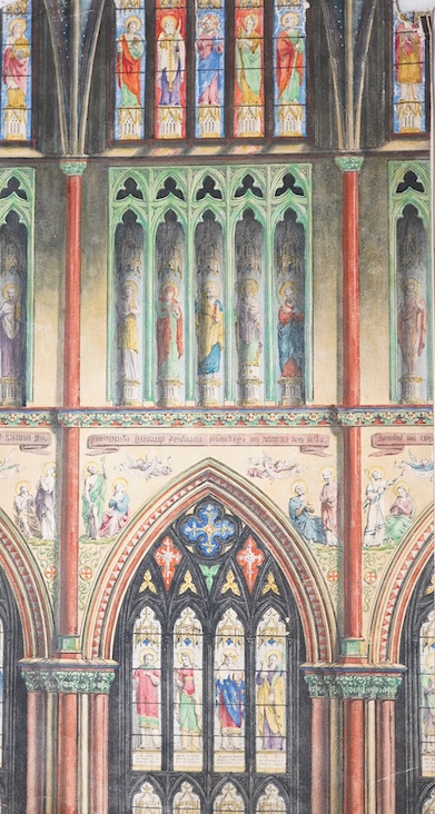 19th century School, Stained glass window, unsigned, watercolour on paper, 34 x 18cm, unframed